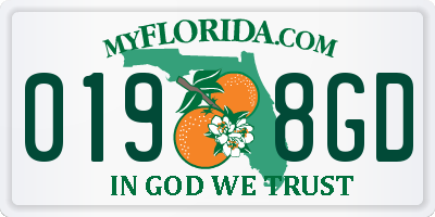 FL license plate 0198GD