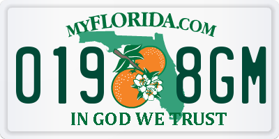 FL license plate 0198GM