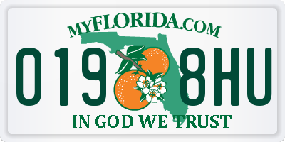 FL license plate 0198HU