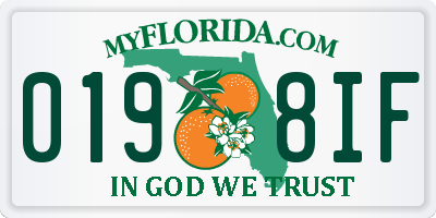 FL license plate 0198IF