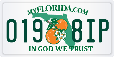 FL license plate 0198IP