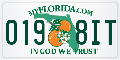 FL license plate 0198IT