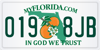 FL license plate 0198JB