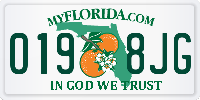 FL license plate 0198JG