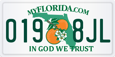 FL license plate 0198JL