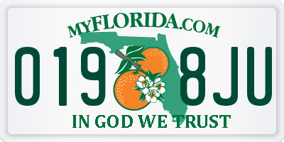 FL license plate 0198JU