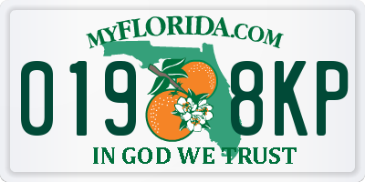 FL license plate 0198KP