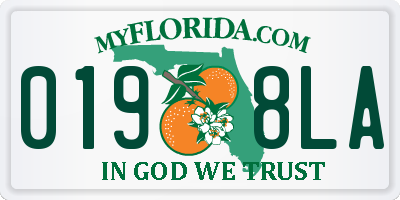 FL license plate 0198LA