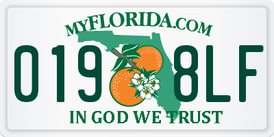 FL license plate 0198LF