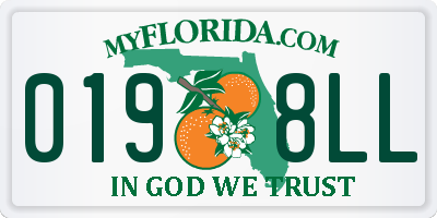 FL license plate 0198LL