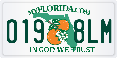 FL license plate 0198LM