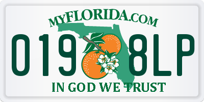 FL license plate 0198LP