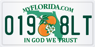 FL license plate 0198LT