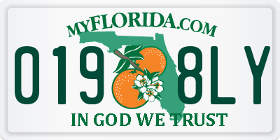FL license plate 0198LY