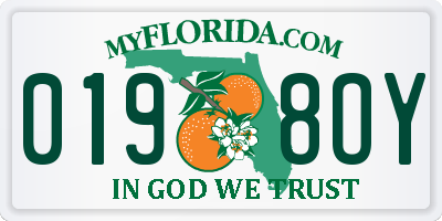 FL license plate 0198OY