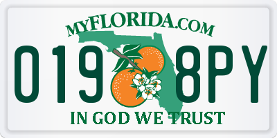 FL license plate 0198PY