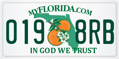 FL license plate 0198RB