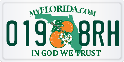 FL license plate 0198RH