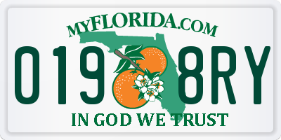 FL license plate 0198RY