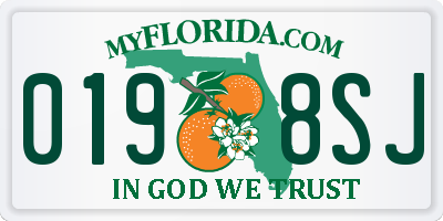 FL license plate 0198SJ