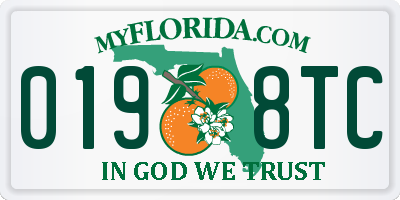 FL license plate 0198TC
