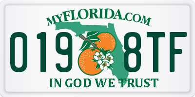 FL license plate 0198TF