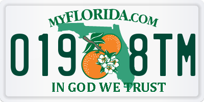 FL license plate 0198TM