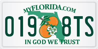 FL license plate 0198TS