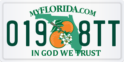 FL license plate 0198TT
