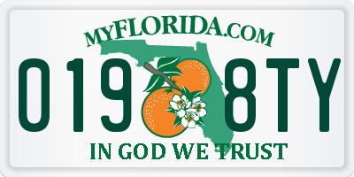 FL license plate 0198TY