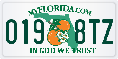 FL license plate 0198TZ