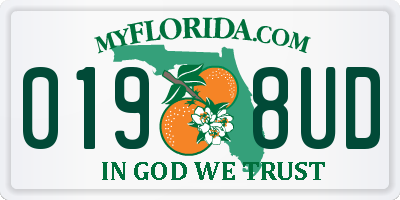 FL license plate 0198UD