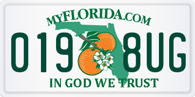 FL license plate 0198UG