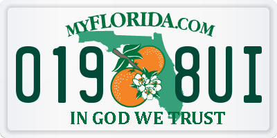 FL license plate 0198UI