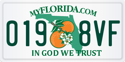 FL license plate 0198VF