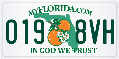 FL license plate 0198VH