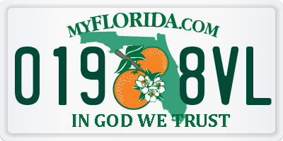 FL license plate 0198VL