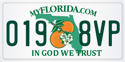 FL license plate 0198VP