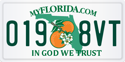 FL license plate 0198VT