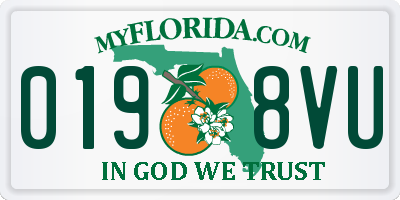 FL license plate 0198VU