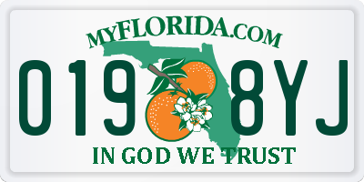 FL license plate 0198YJ