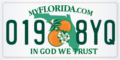 FL license plate 0198YQ