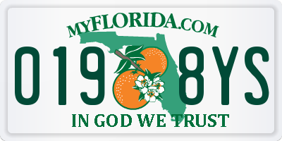 FL license plate 0198YS