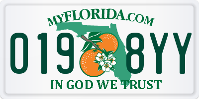 FL license plate 0198YY