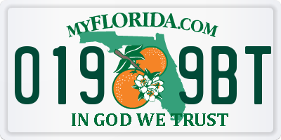 FL license plate 0199BT