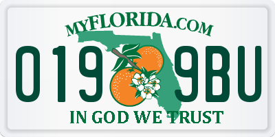 FL license plate 0199BU