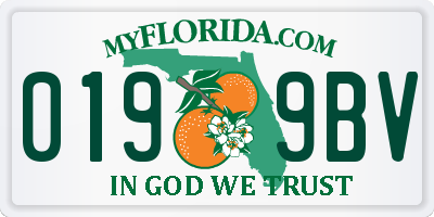FL license plate 0199BV