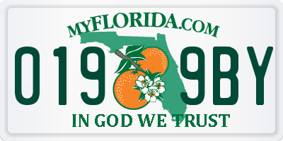 FL license plate 0199BY