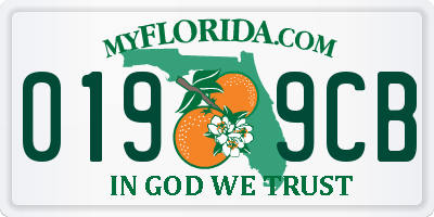 FL license plate 0199CB