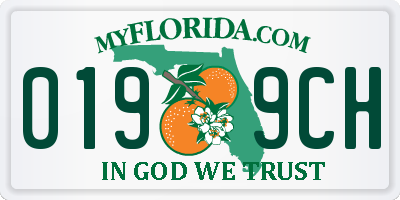 FL license plate 0199CH